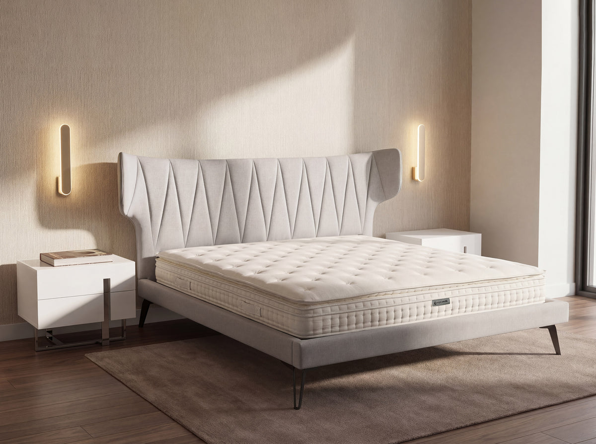 Hybrid mattress with natural latex, mini springs and 7-zone pocket springs 180×200