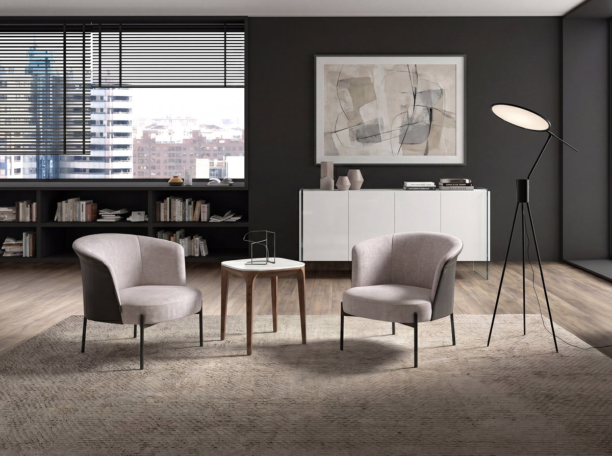 Black steel floor lamp