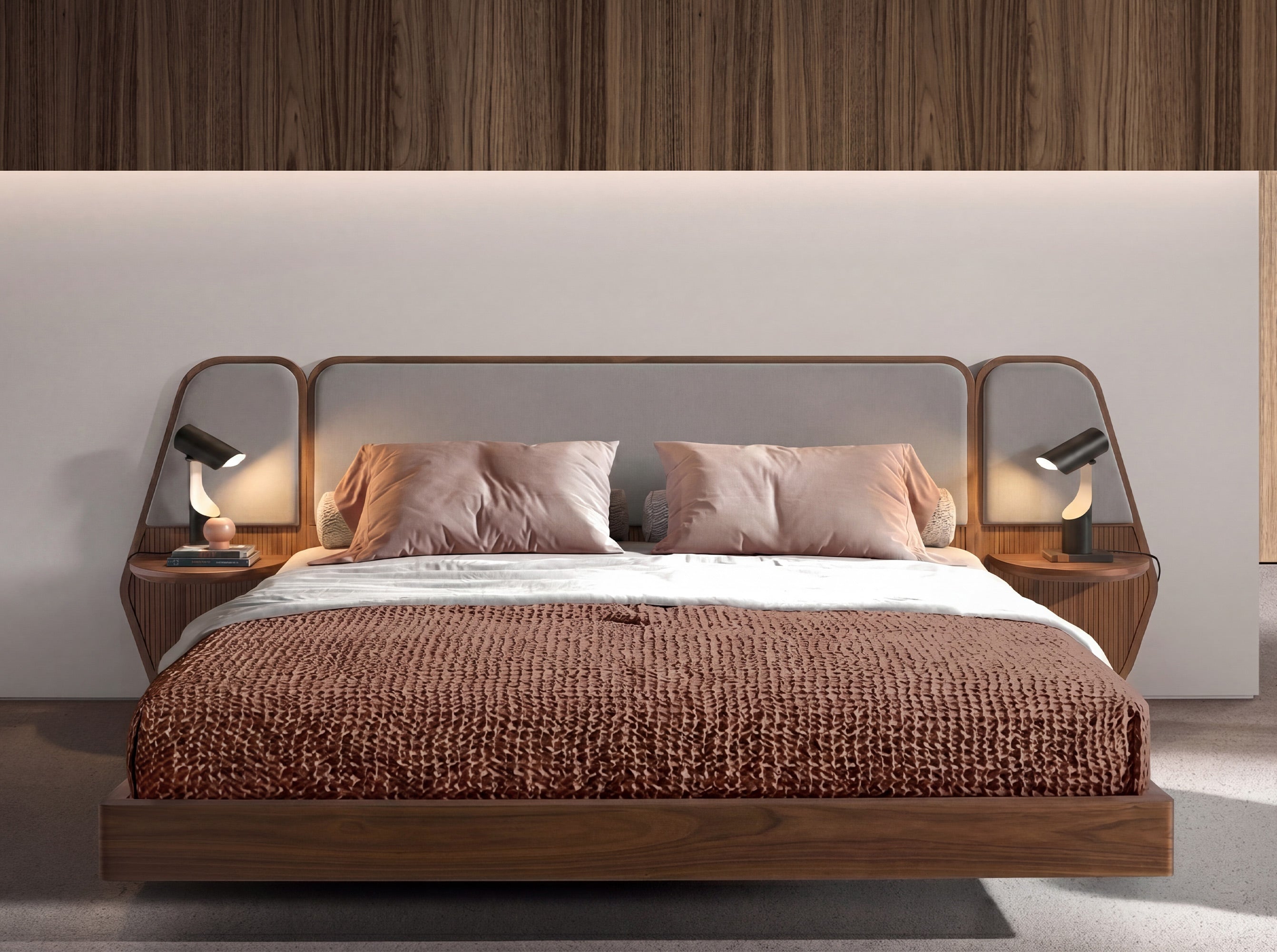 Table lamp in black and white steel