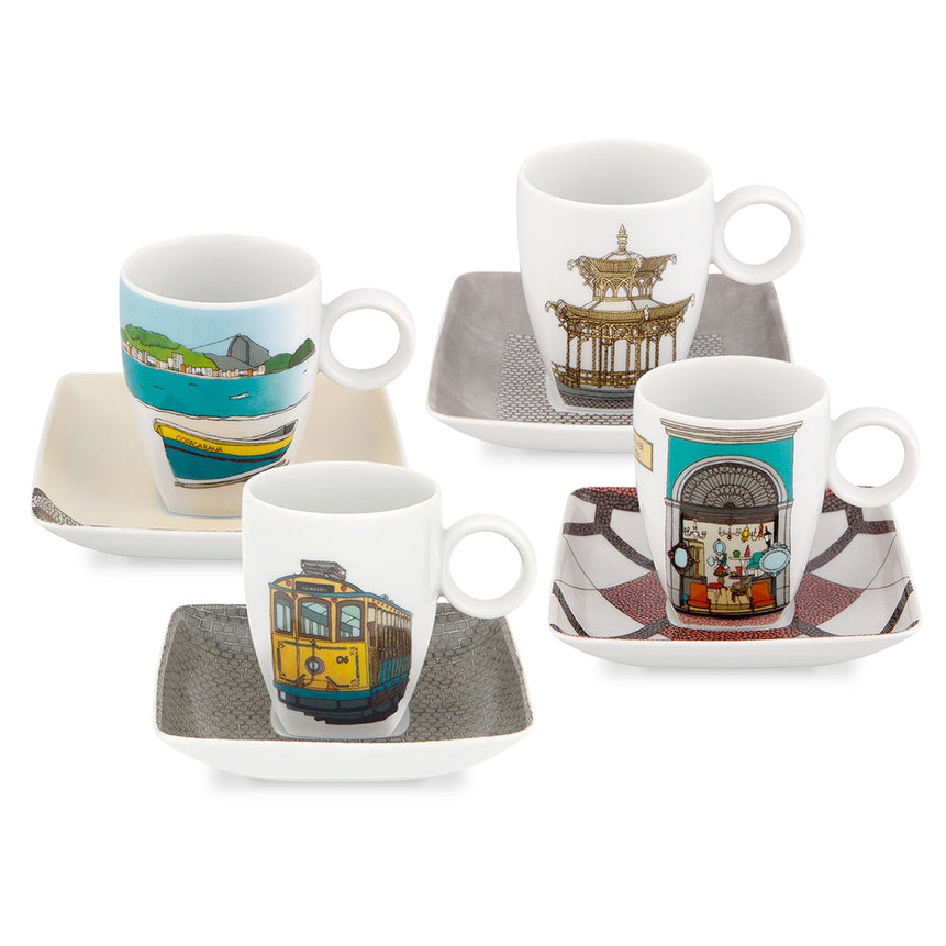 Al R Jan - Set 4cofee Cups&saucers - LAZADO