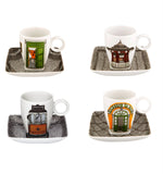 Alma De Lisboa - Set 4 Coffee Cups & Saucers - LAZADO