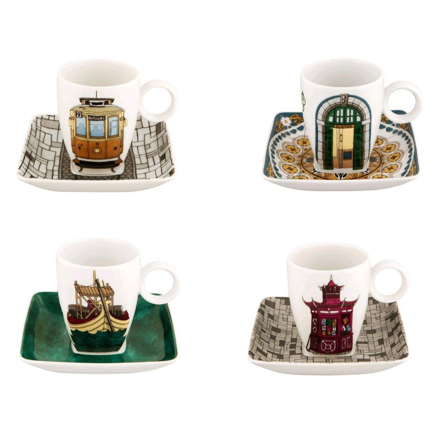 Alma do Porto - Set 4 Coffee Cups & Saucers - LAZADO