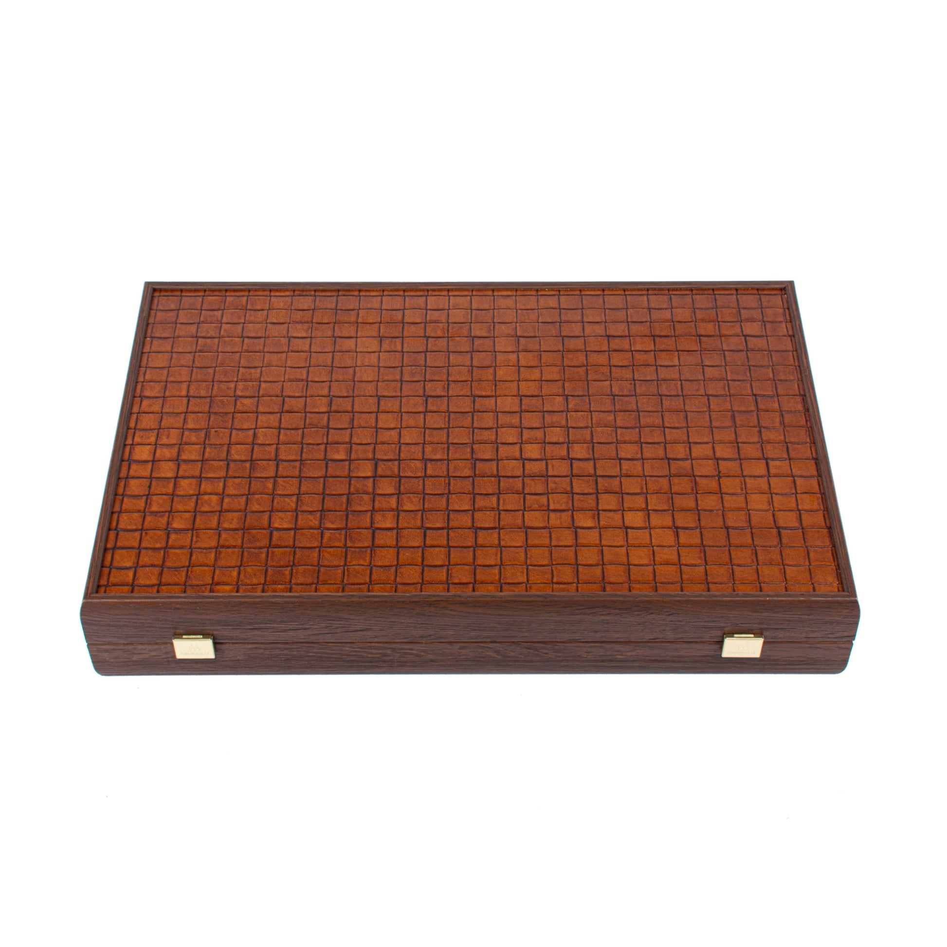 Premium Handcrafted Knitted Leather Backgammon Set in Brown by Manopoulos - View 10