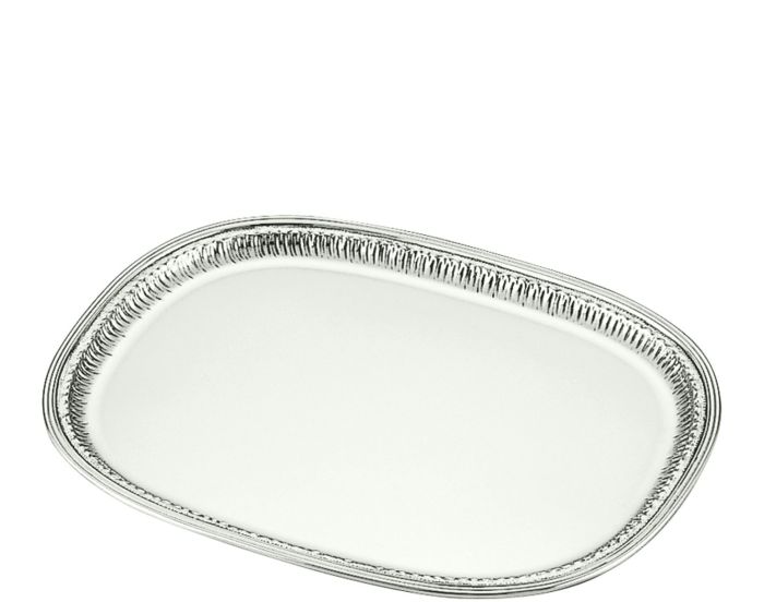 Argenti d'arte - chiselled video-shaped tray 45x36 cm