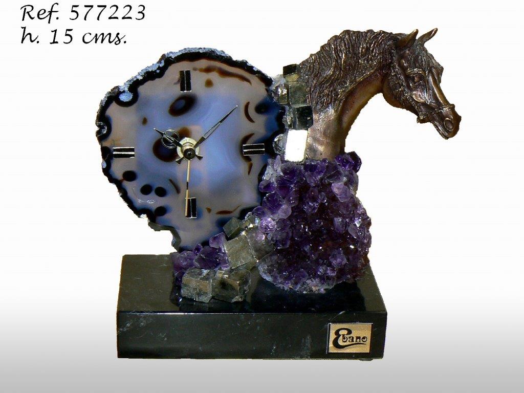 Borlas - Horse sculptures and clock with precious stones - LAZADO