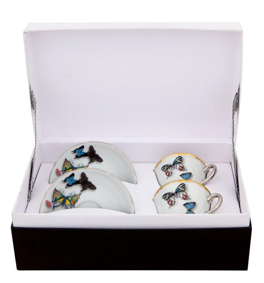 Butterfly Parade - Set 2 Coffee Cups & Saucers - LAZADO