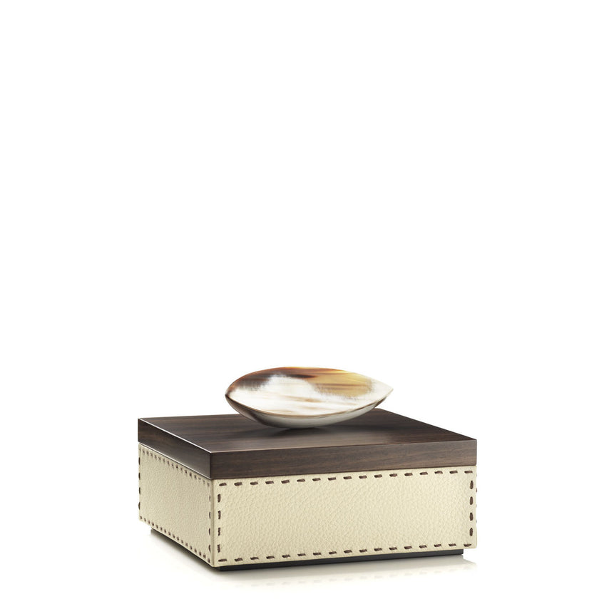 CAPRICIA Box - Ice-cream colour with handmade dark brown stitching - LAZADO