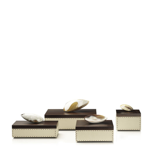 CAPRICIA Box - Ice-cream colour with handmade dark brown stitching - LAZADO