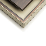 CAPRICIA Box - Ice-cream colour with handmade dark brown stitching - LAZADO