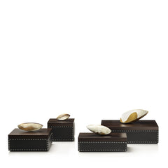 CAPRICIA Box - Onyx colour with handmade ivory stitching - LAZADO