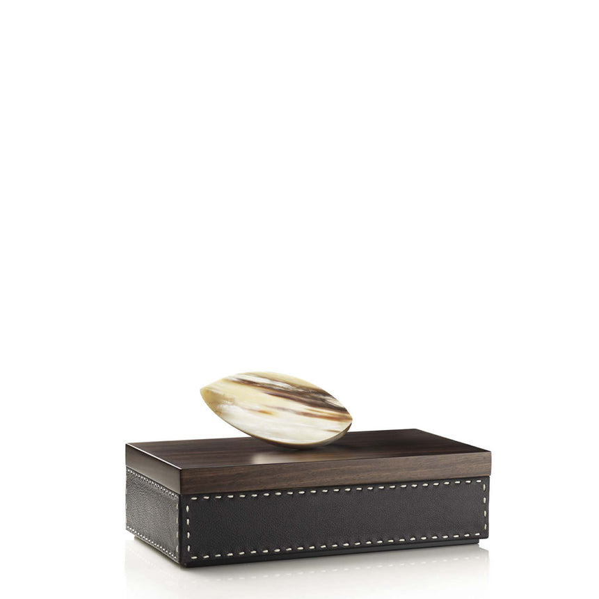 CAPRICIA Box - Onyx colour with handmade ivory stitching - LAZADO