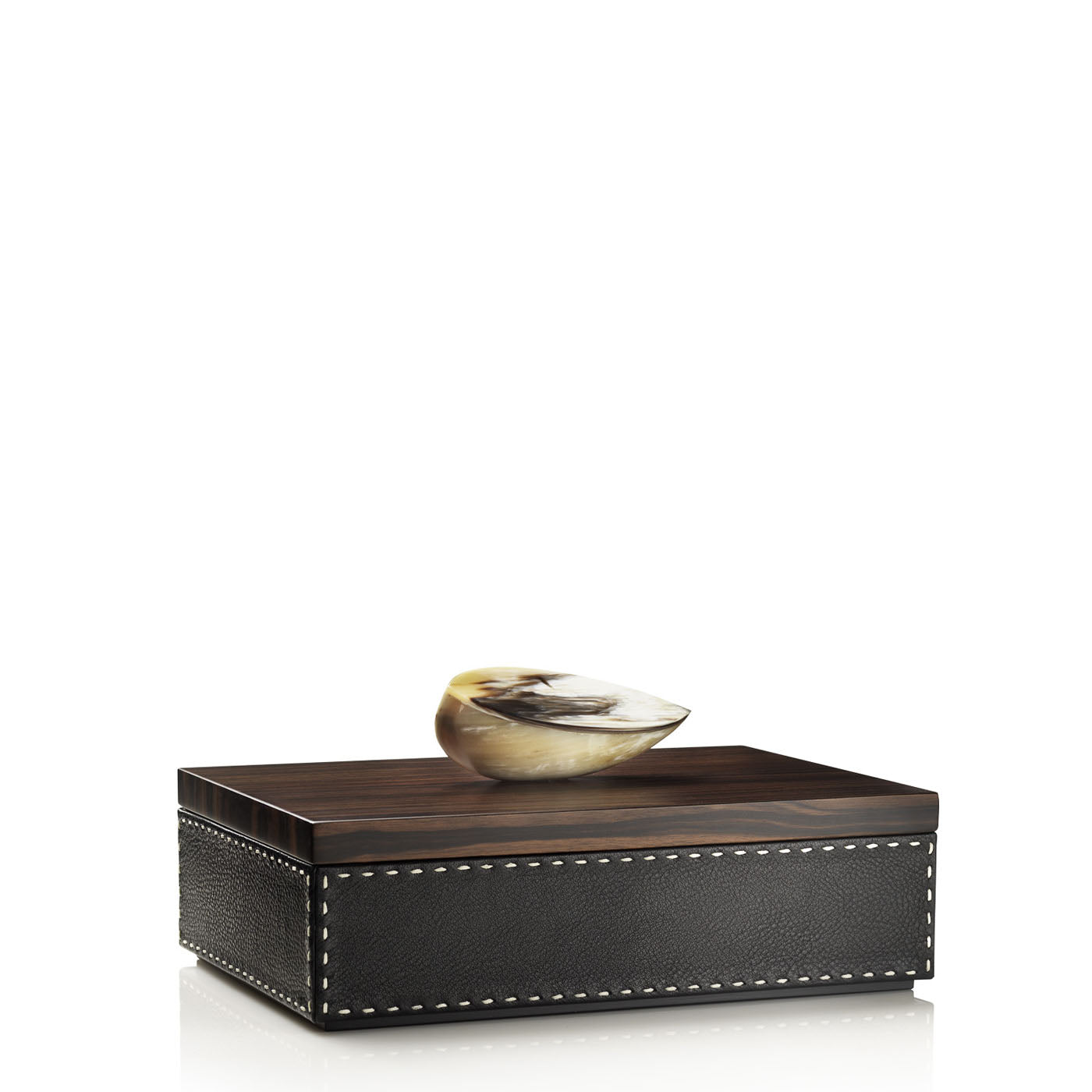 CAPRICIA Box - Onyx colour with handmade ivory stitching - LAZADO