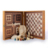Classic Style 4-in-1 Combo Game Set: Chess, Backgammon, Ludo & Snakes by Manopoulos - Alternate Angle