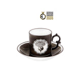 COFFEE CUP AND SAUCER BLACK Herbariae by Vista Alegre - Main View
