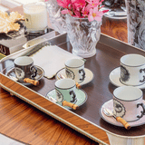 COFFEE CUP AND SAUCER BLACK Herbariae by Vista Alegre - Alternate Angle