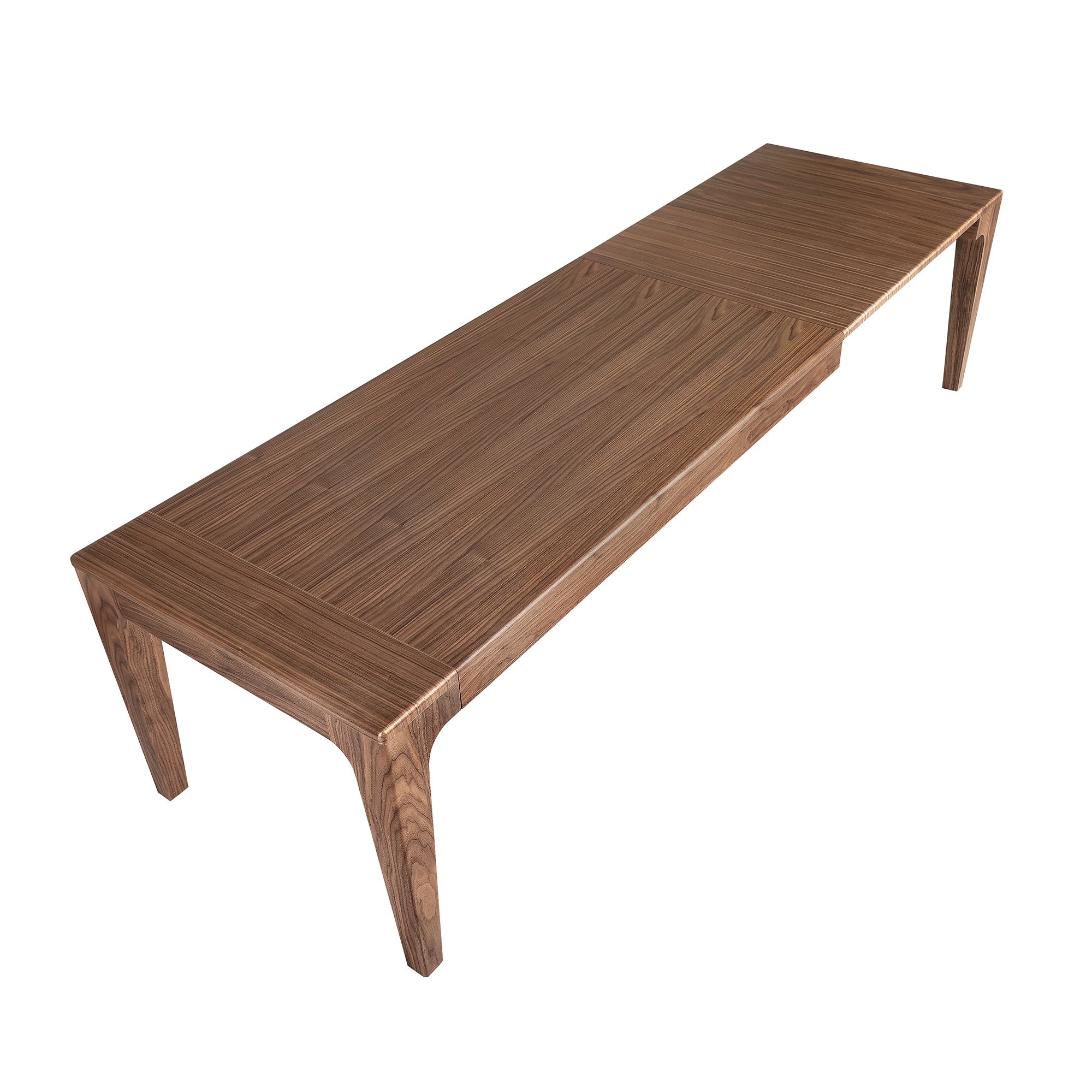 Rectangular extendable dining table in walnut