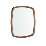 Square walnut wall mirror