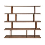 Rectangular walnut shelving unit