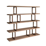 Rectangular walnut shelving unit