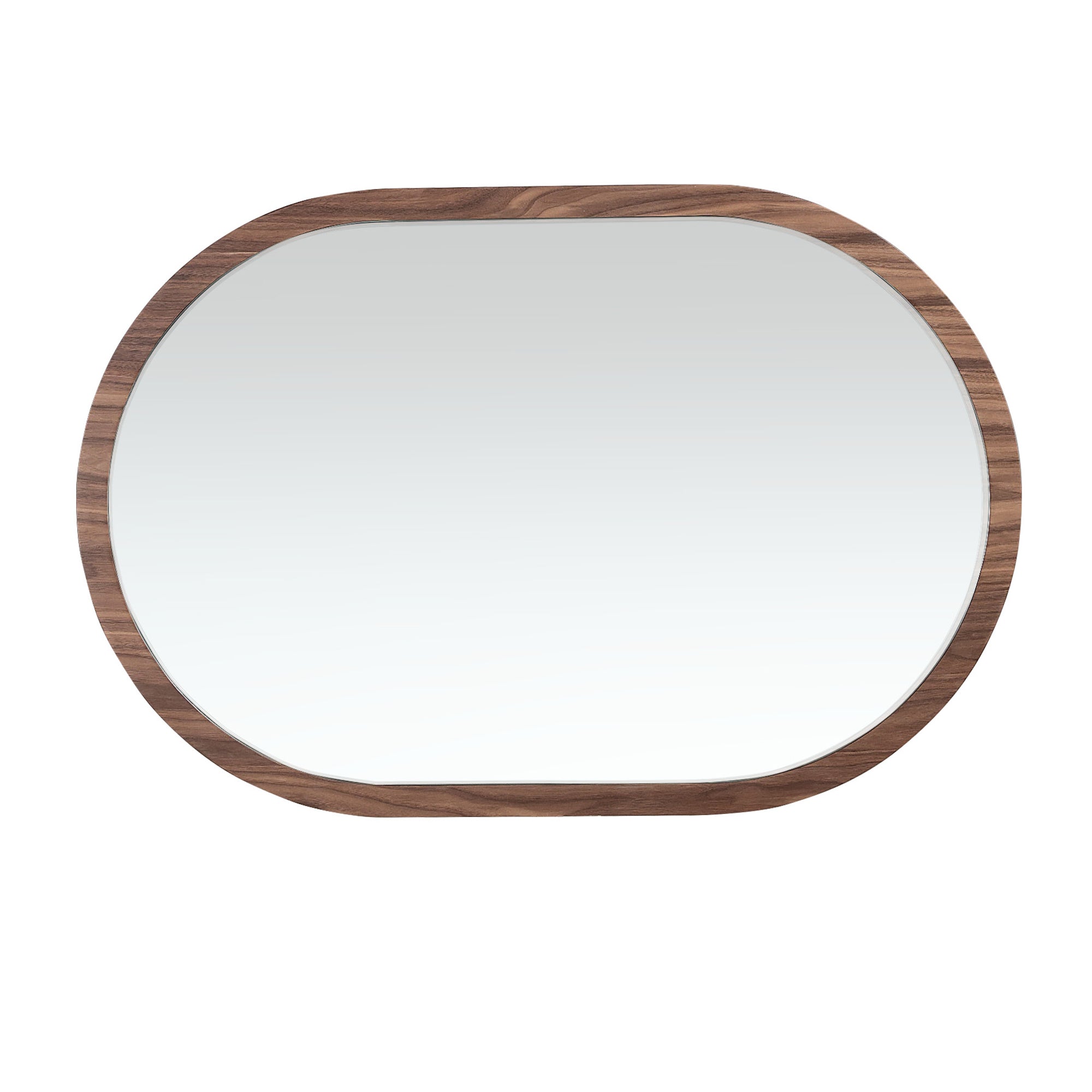 Oval Half Point walnut wall mirror