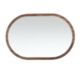 Oval Half Point walnut wall mirror