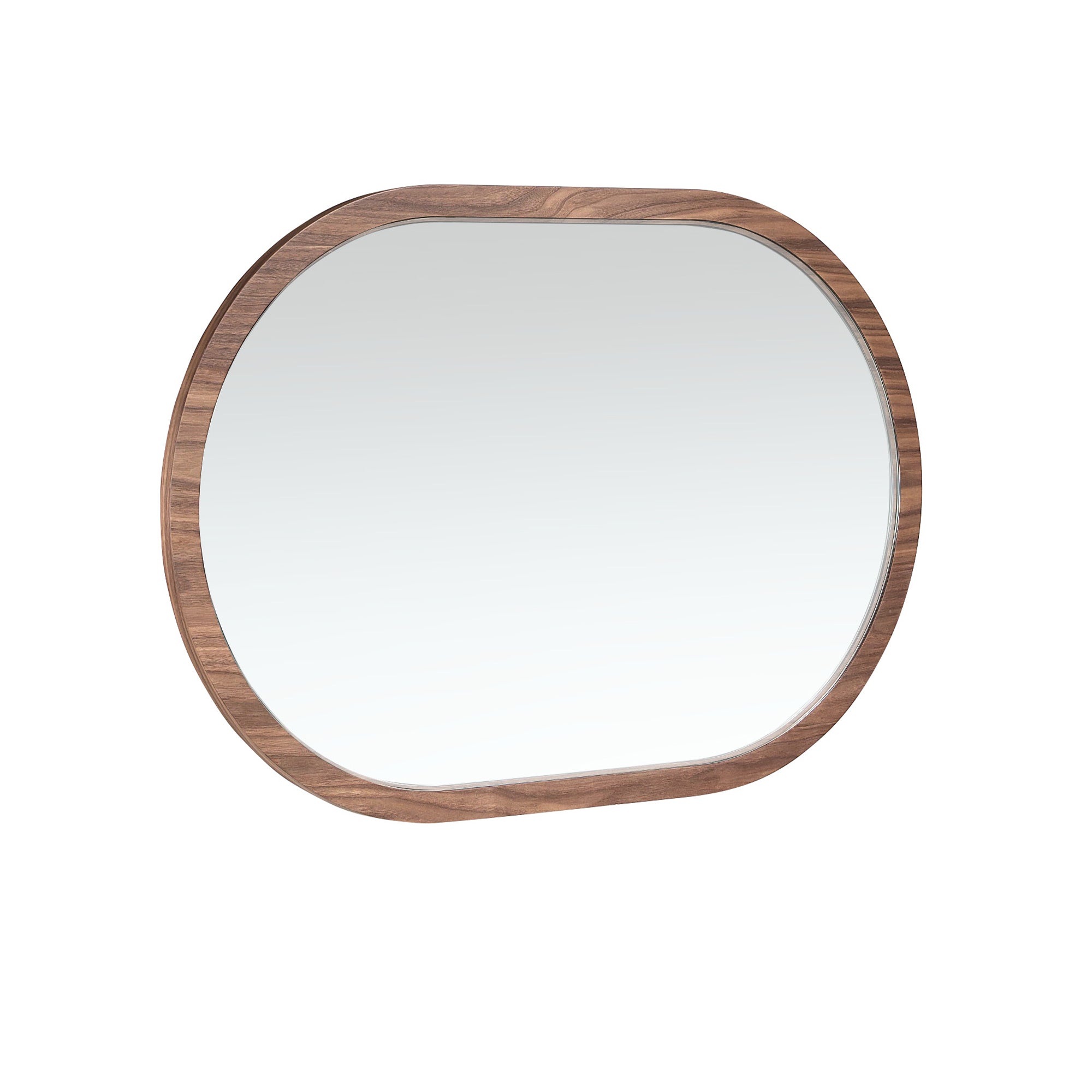 Oval Half Point walnut wall mirror