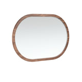 Oval Half Point walnut wall mirror