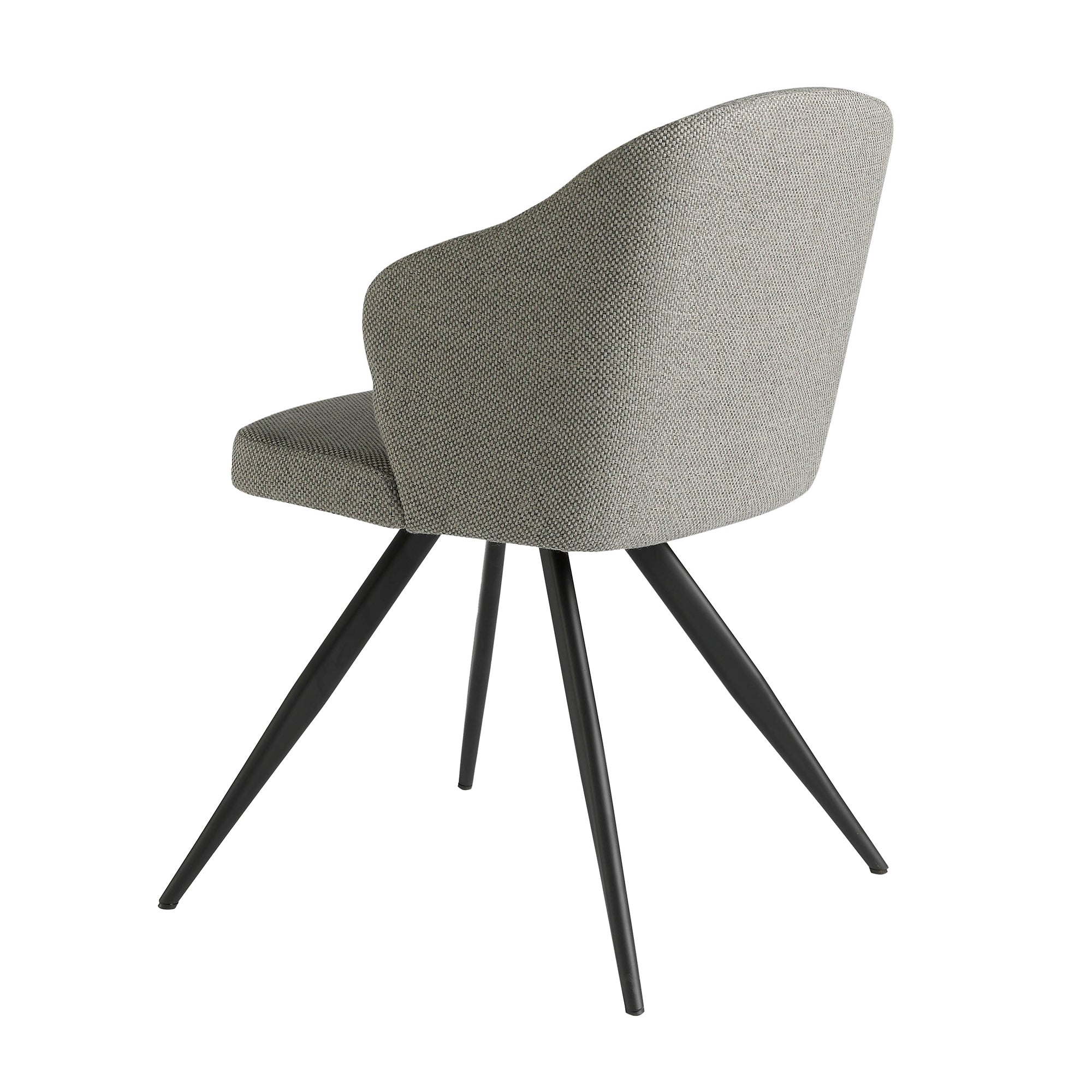 Chair upholstered in fabric with black steel legs