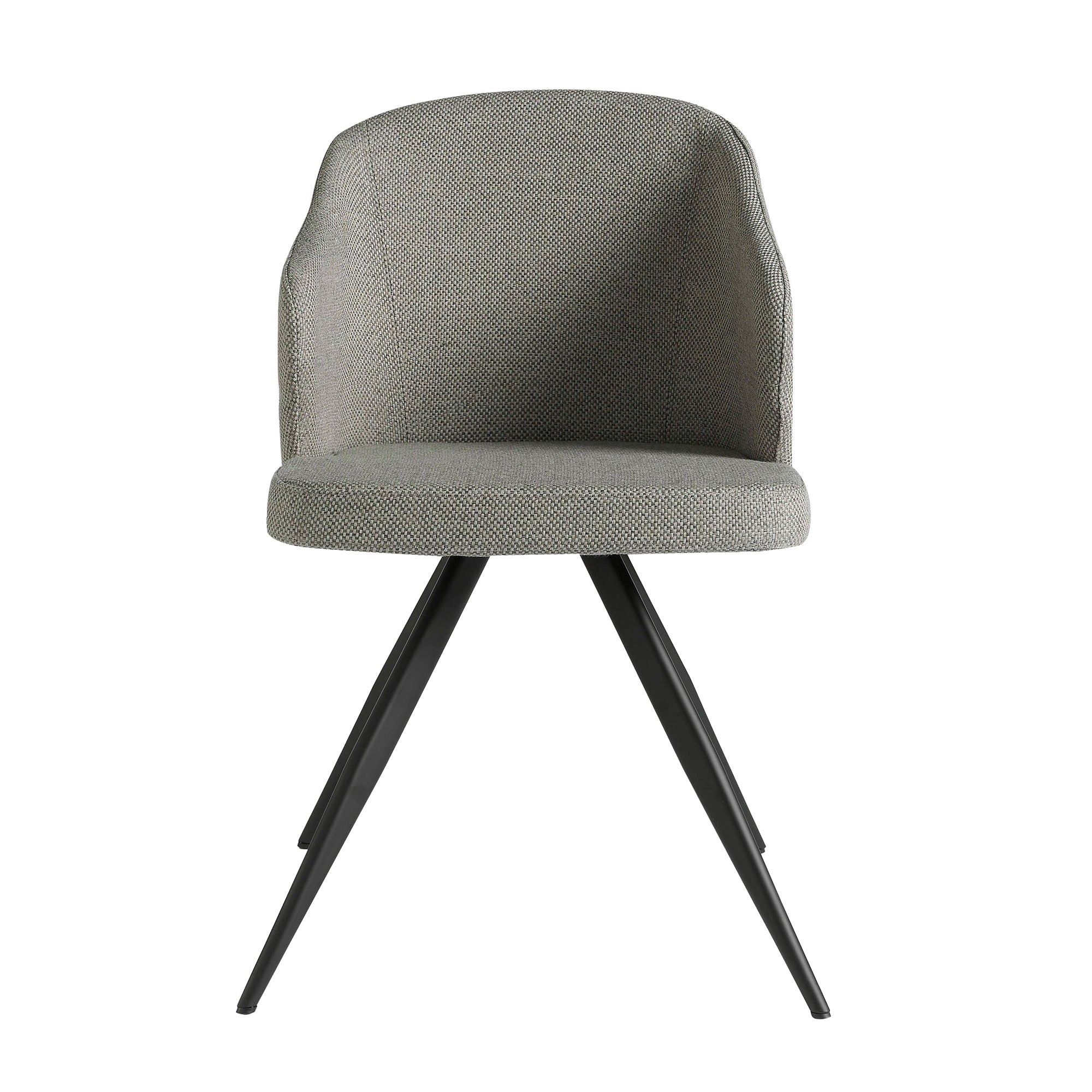 Chair upholstered in fabric with black steel legs