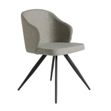 Chair upholstered in fabric with black steel legs