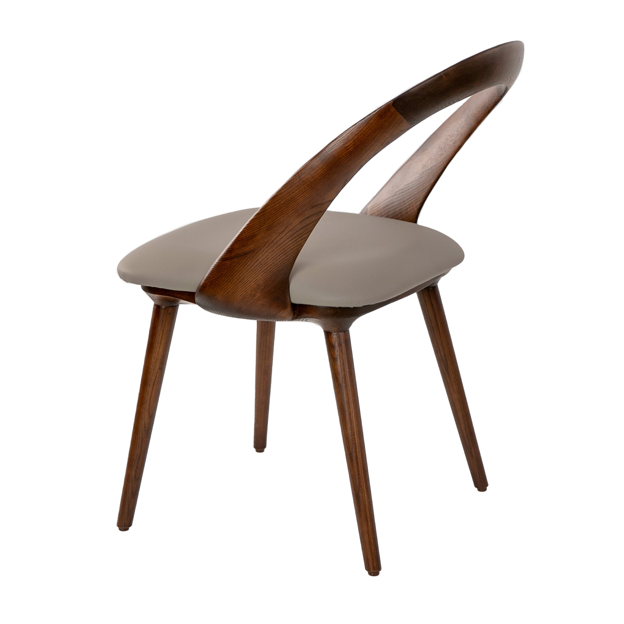 Upholstered chair in walnut veneered wood