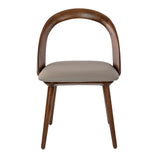 Upholstered chair in walnut veneered wood