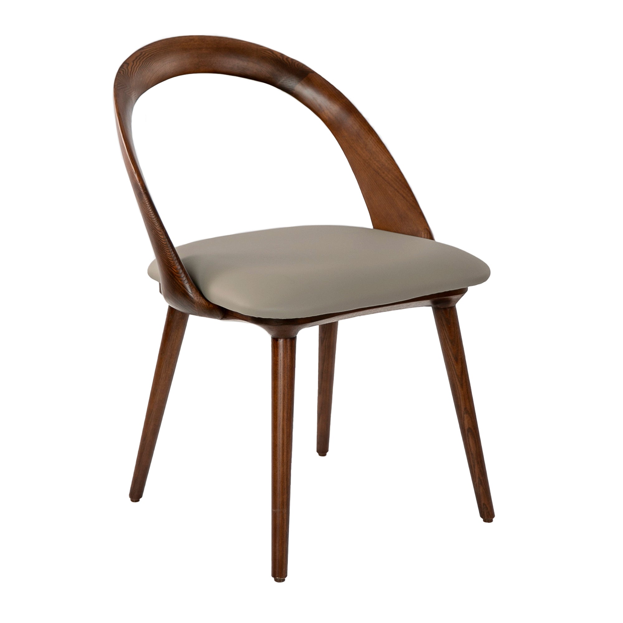 Upholstered chair in walnut veneered wood