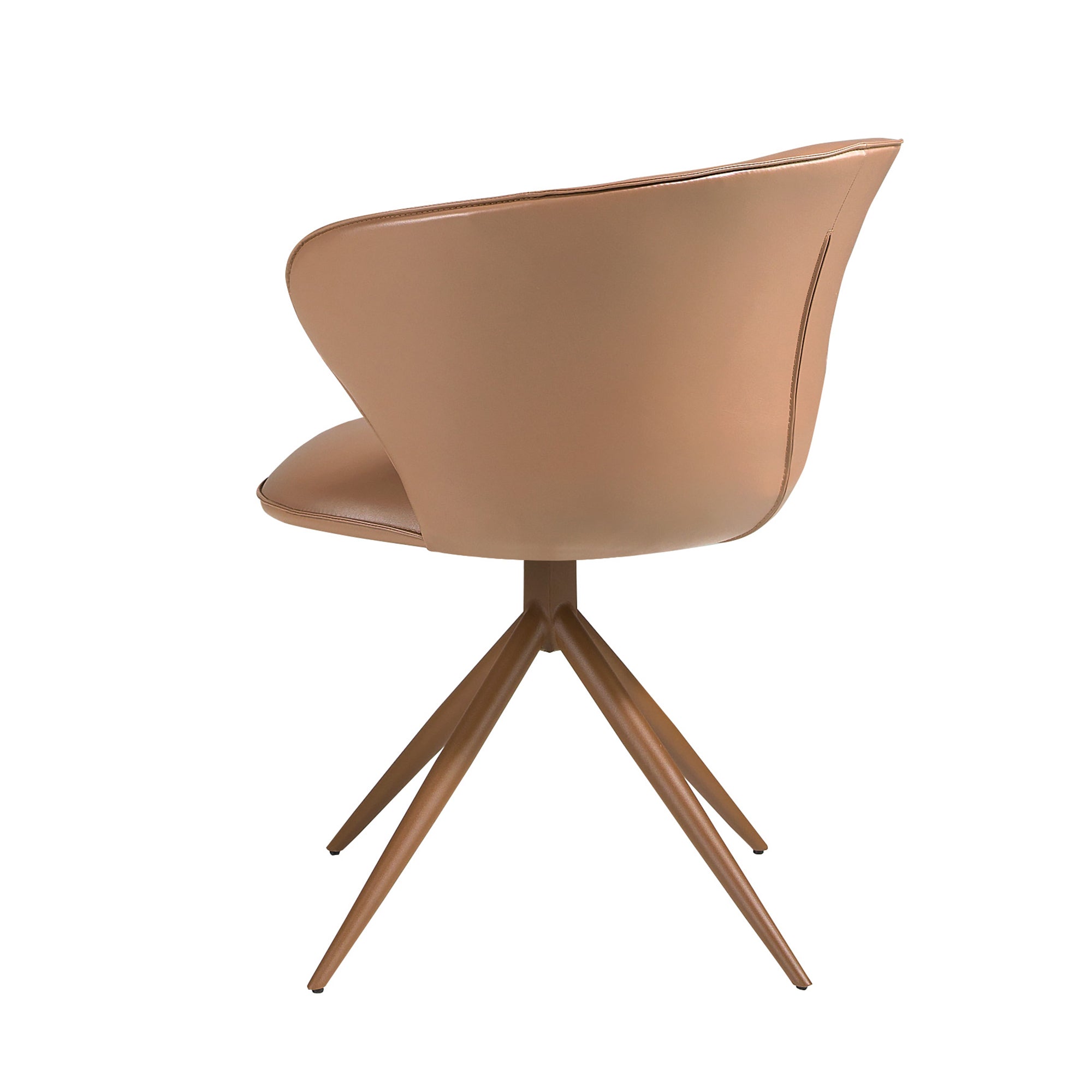 Swivel chair in camel leatherette