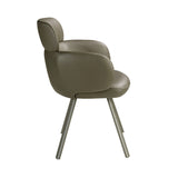 Swivel chair in olive green leatherette