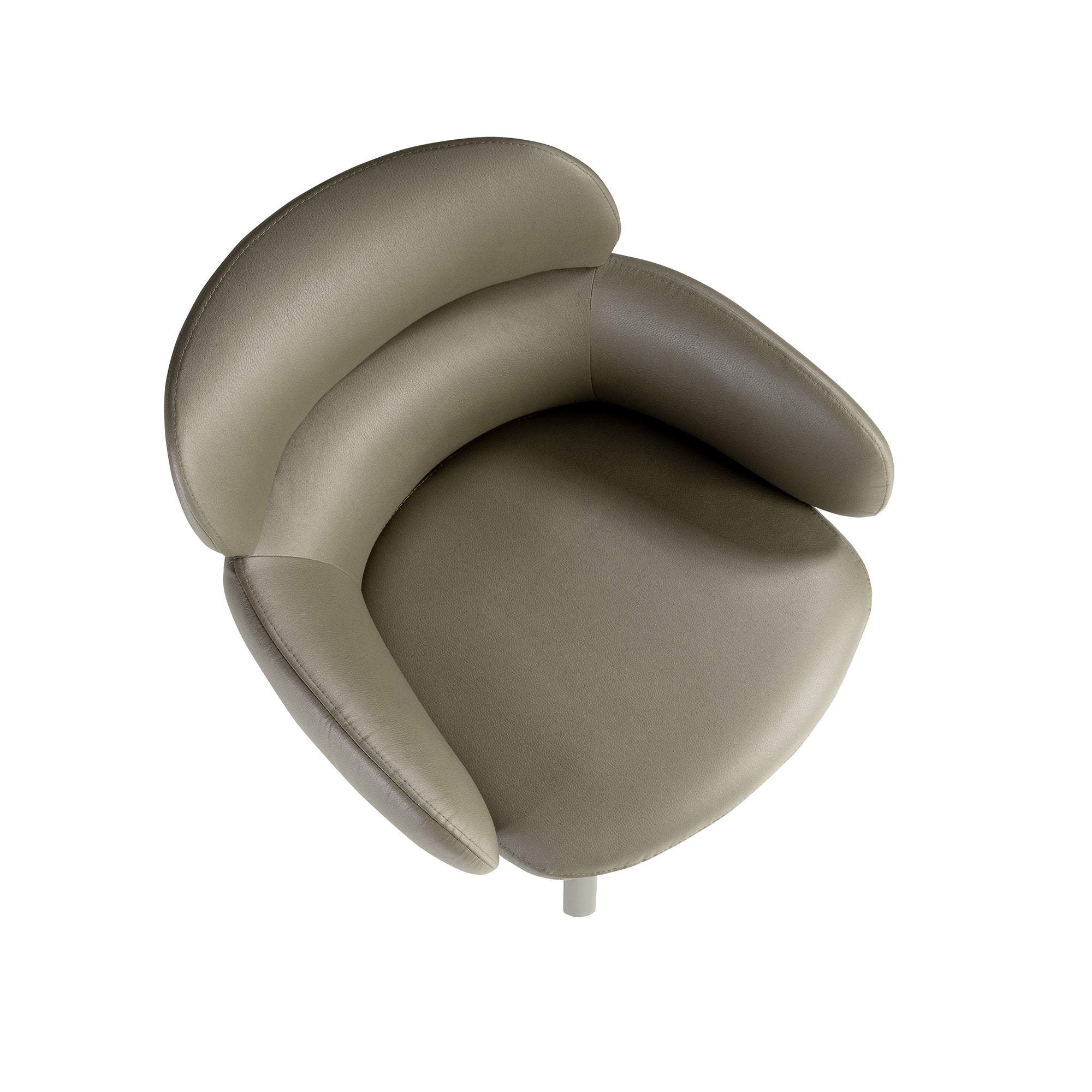 Swivel chair in olive green leatherette