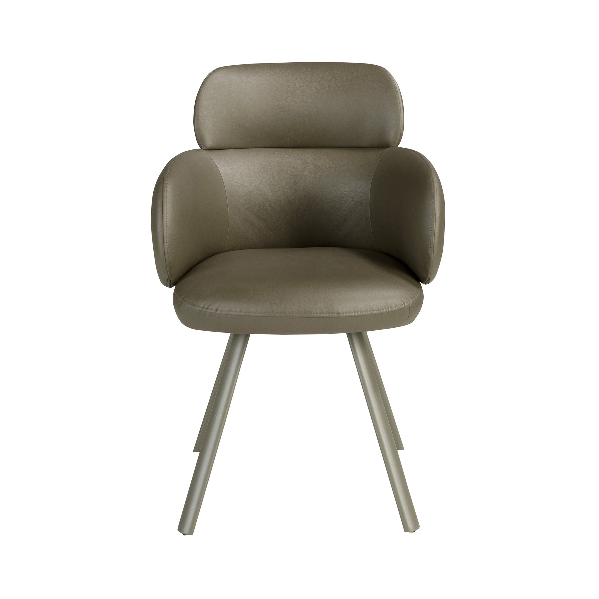 Swivel chair in olive green leatherette