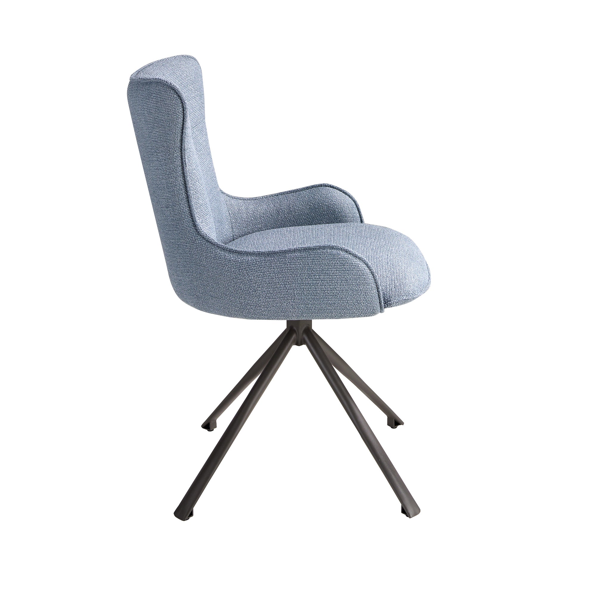 Swivel chair in blue fabric