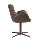 Swivel chair in chocolate brown leatherette