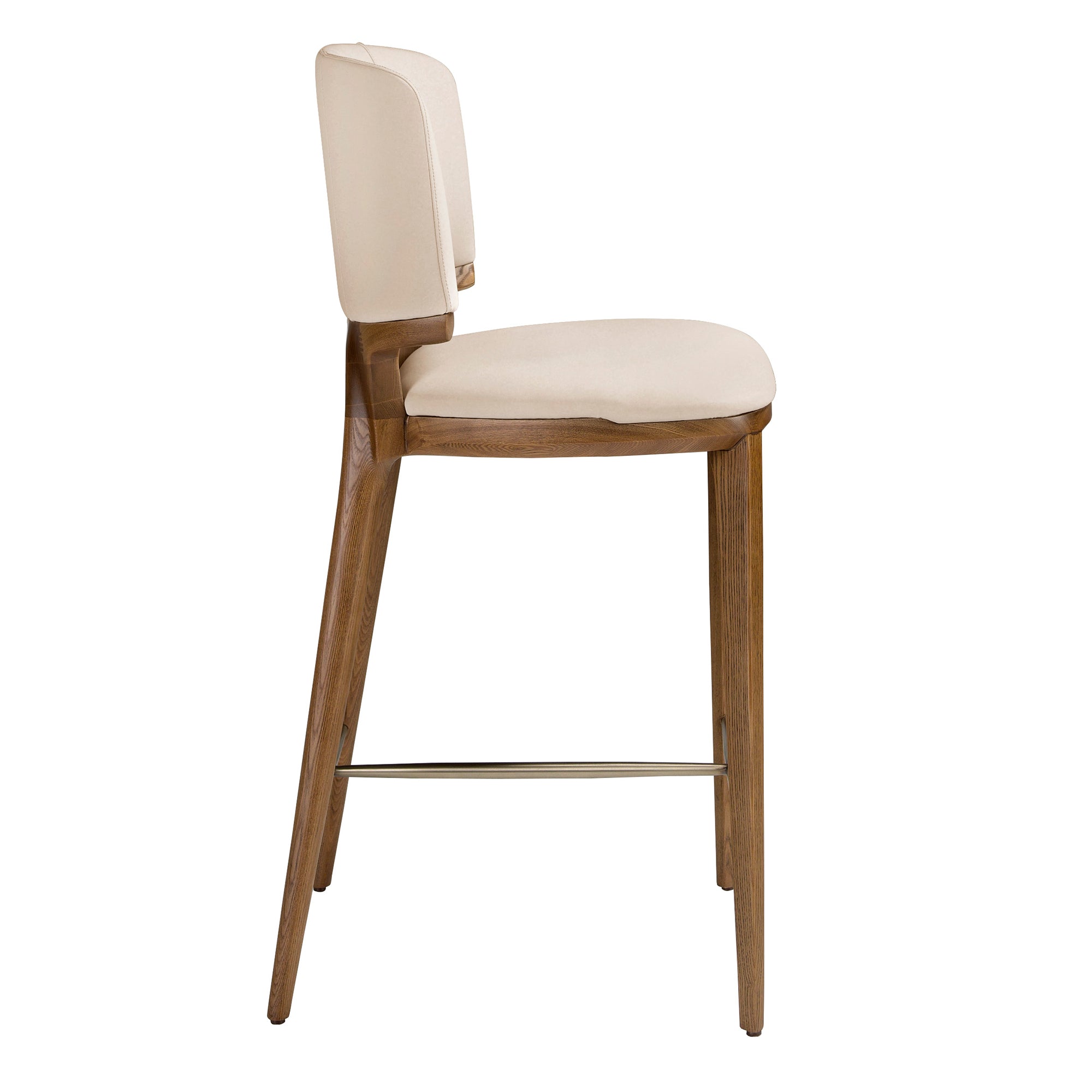 Cream leatherette stool