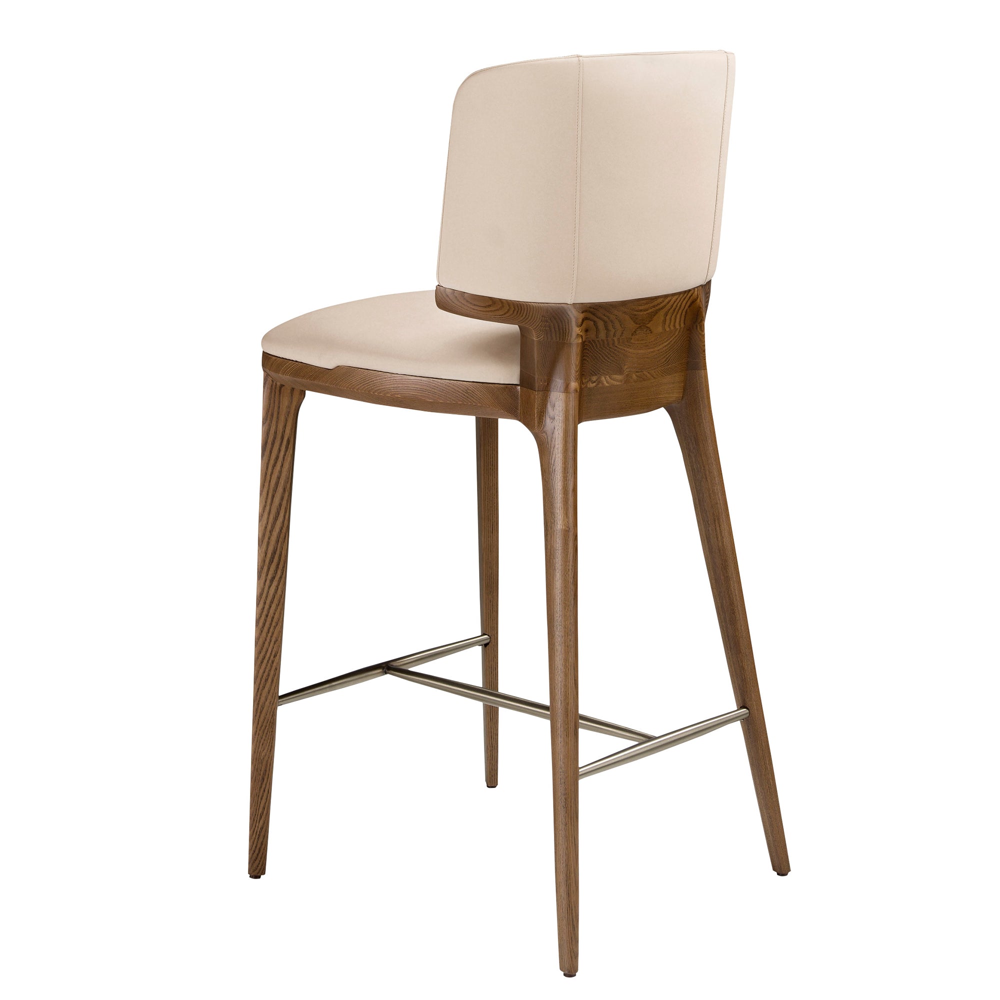 Cream leatherette stool