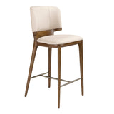 Cream leatherette stool
