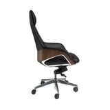 Black leatherette Swivel Office Chair
