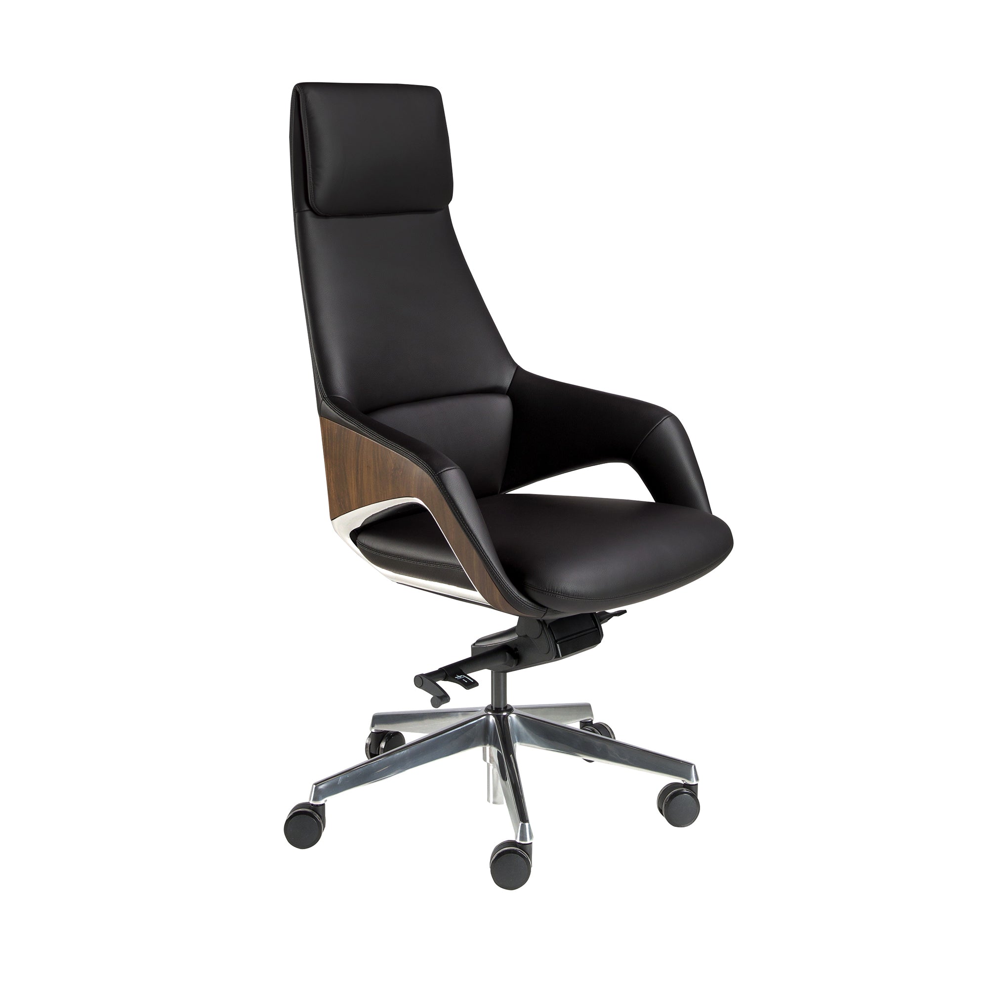 Black leatherette Swivel Office Chair