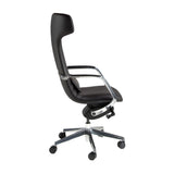 Black leatherette  swivel office chair