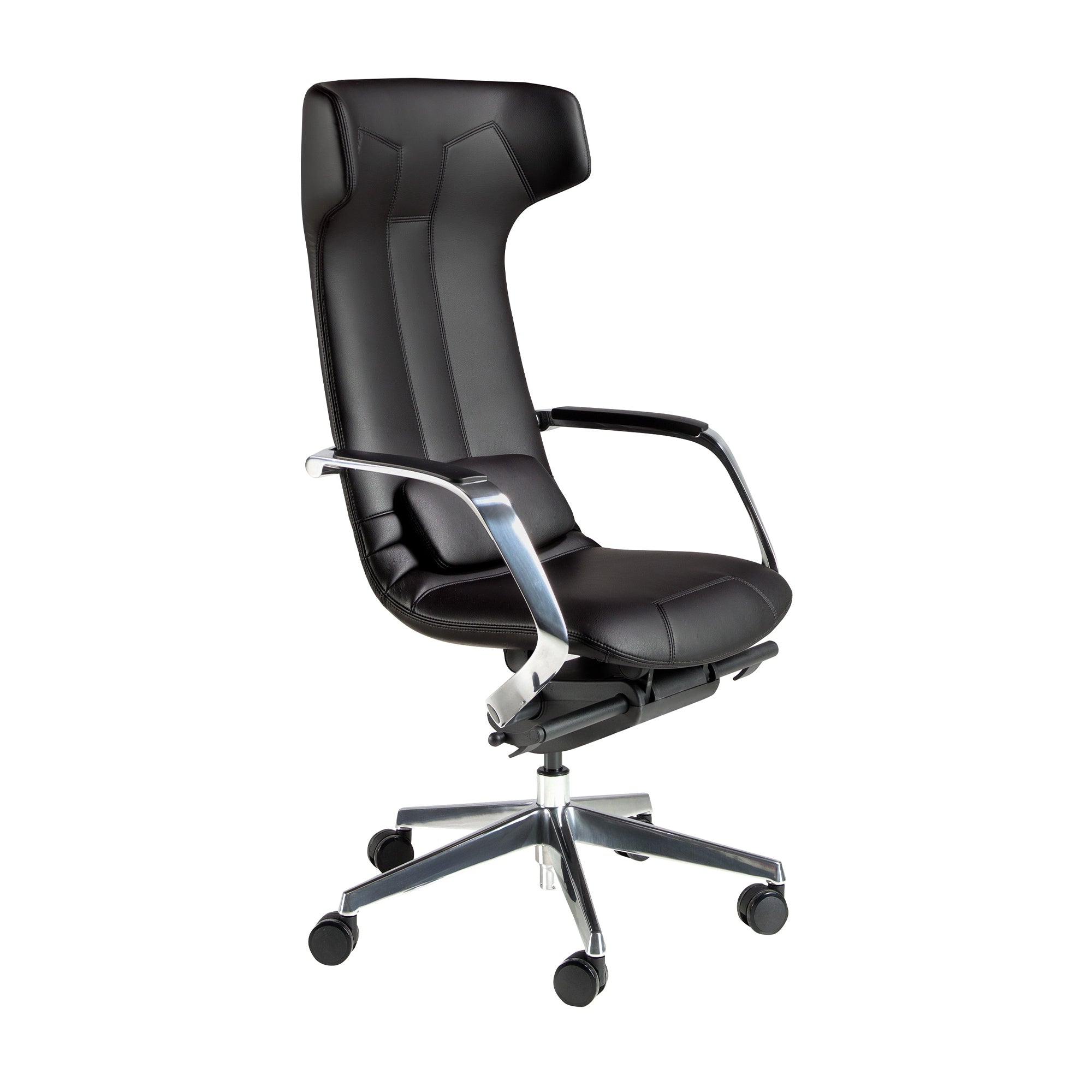 Black leatherette  swivel office chair