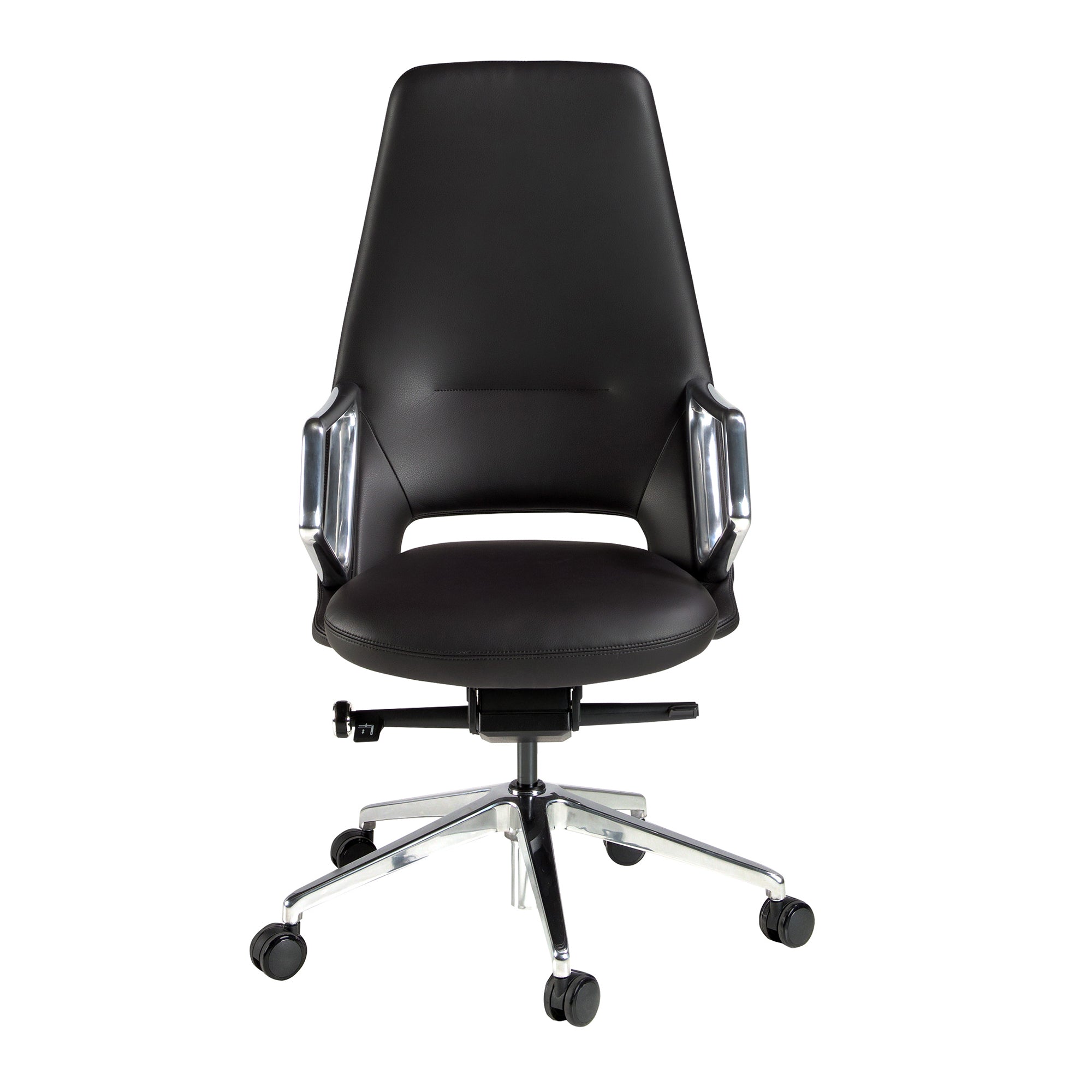 Black leatherette  swivel office chair