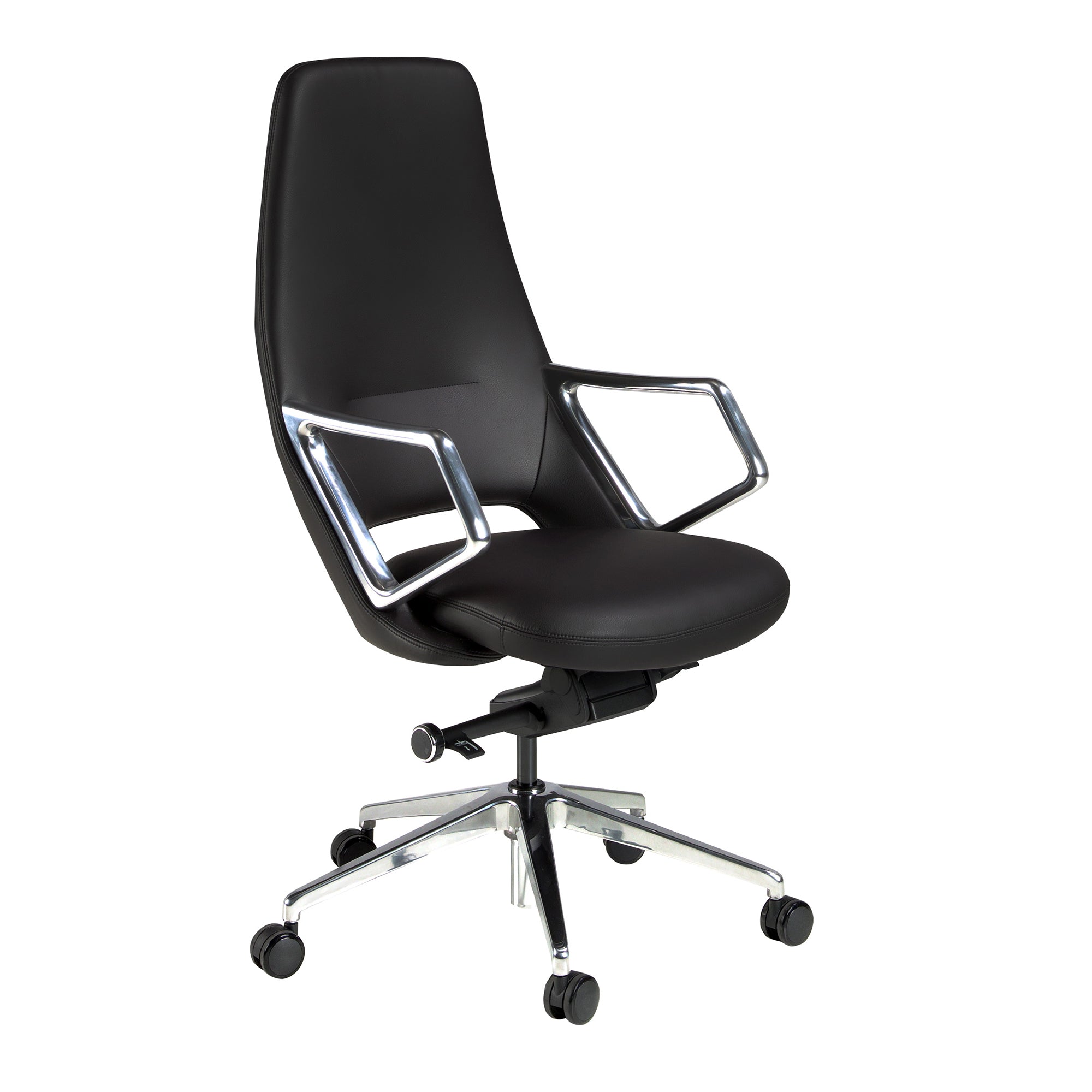 Black leatherette  swivel office chair