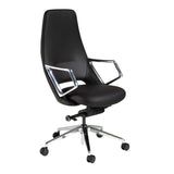 Black leatherette  swivel office chair