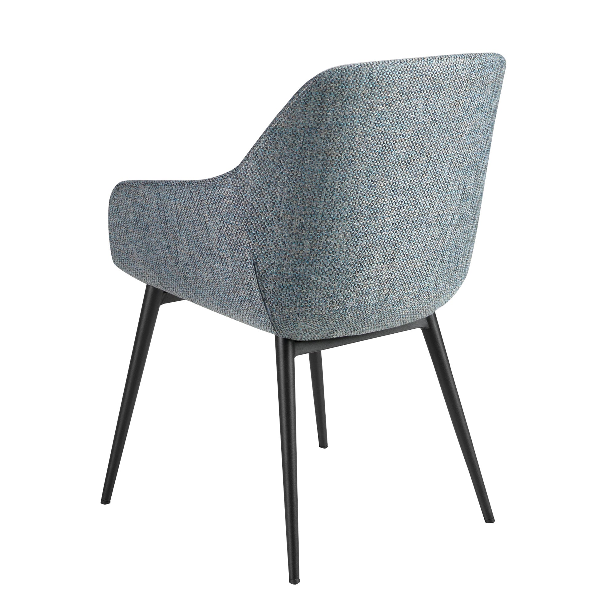 Greyish blue marbled fabric chair